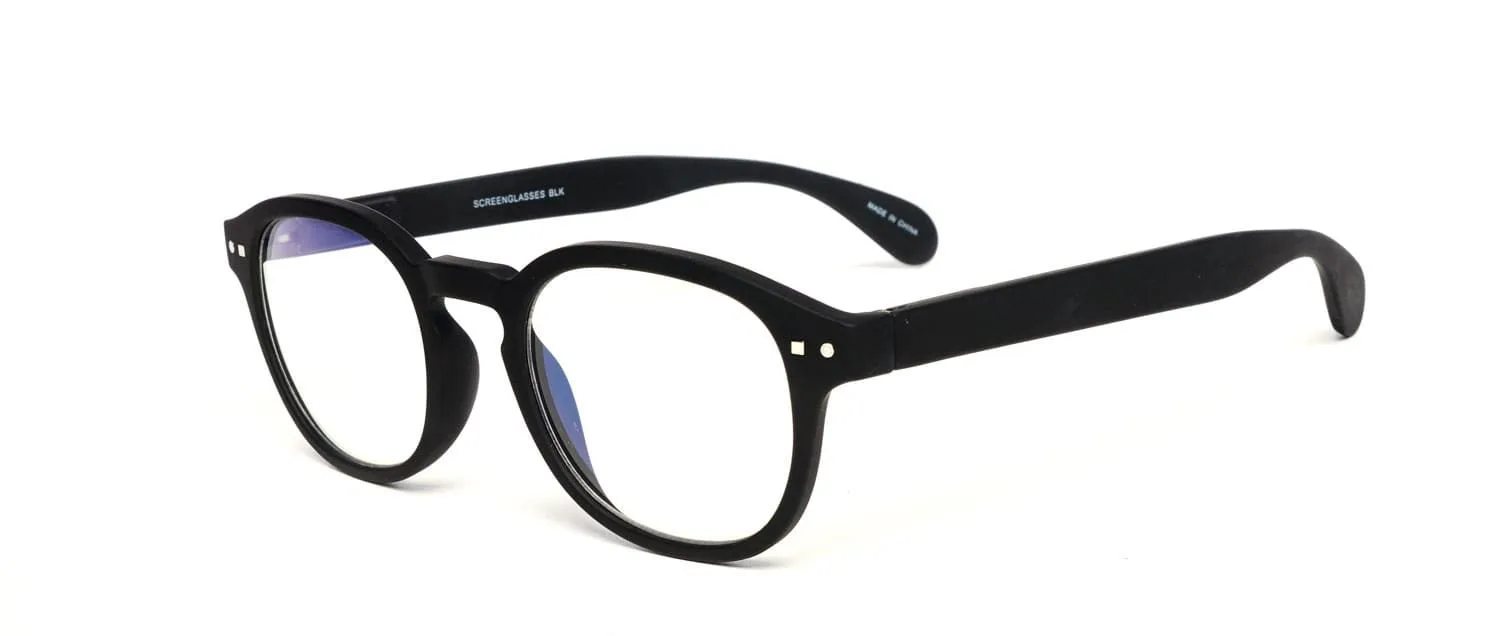 Black model 2 screen glasses side