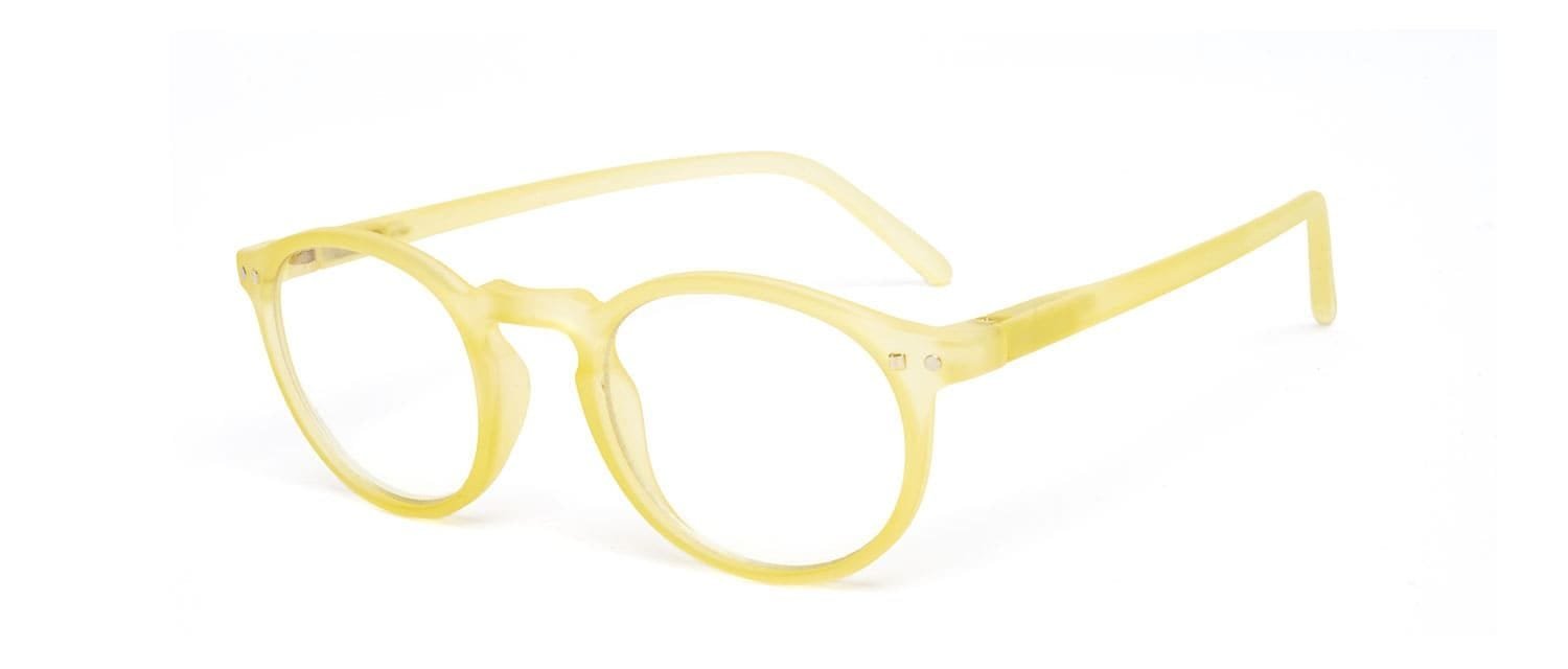 Yellow model 4 reading glasses side